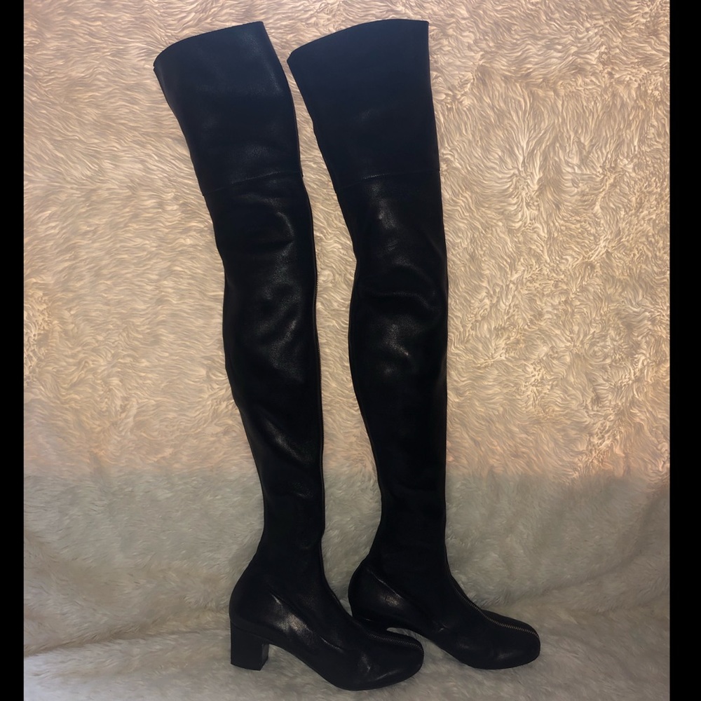 Chanel Black Thigh High Boots